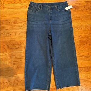 Denim & Co Easy Stretch Denim Wide Leg Jeans Sz 14 NWT